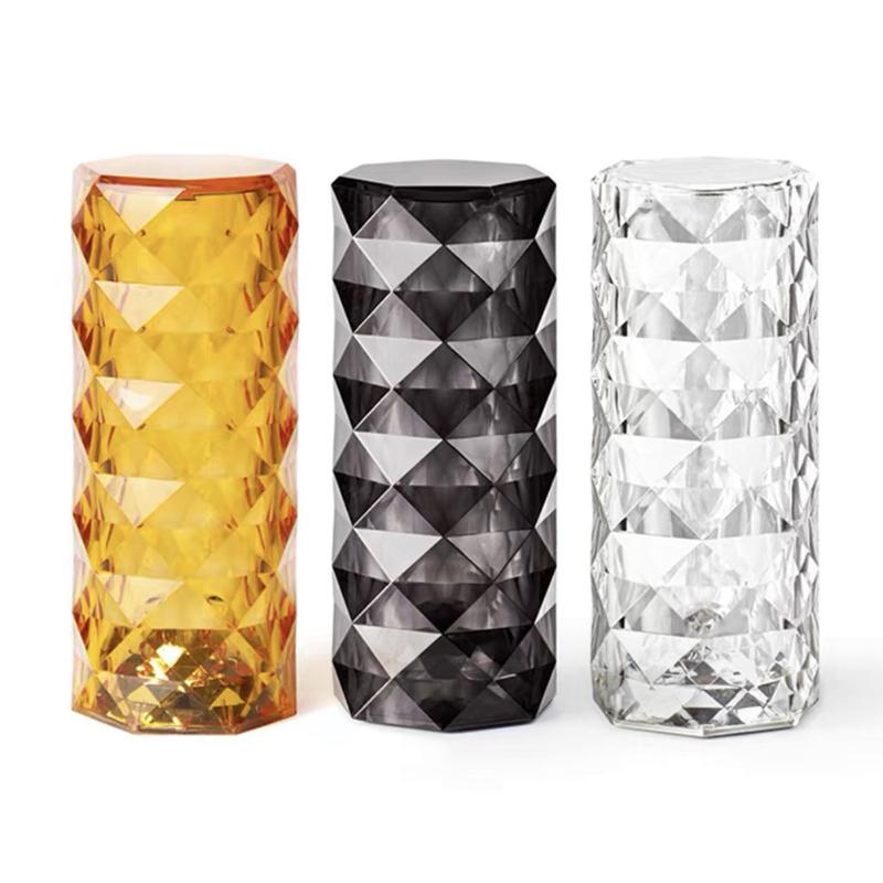 Night Lights LED Charging Atmosphere Nightlight Bedside Lamp Classic Vintage Desk Light Crystal Table Touch Sensor 3 Modes