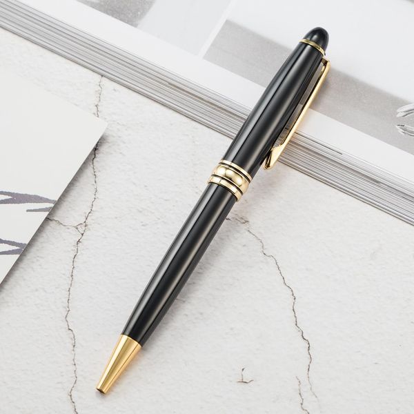 Metal Rotating Ballpoint Pen Black Neutral Business Signature Ballpoints Pens Gift stroke Office Stationery Wholesale