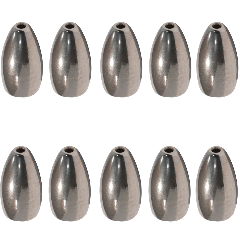 10pcs-bag Silver 100% Tungsten Sinker Bullet Casting Fishing Weights Tungsten Jigs Bait Rigs Fishing Flipping Worm Tackle