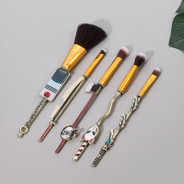 Makeup Brushes Anime Demon Slayer Makeup Brush Set 5pcs cartoon brushes For Foundation Powder Eye Shadow Lip Brush Cosmetic Cosplay Gift Mak