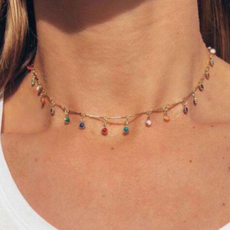 Chokers Bohemian Fashion Personality Colorful Beads Sunflower Tassels Necklace For Women Jewelry Gifts