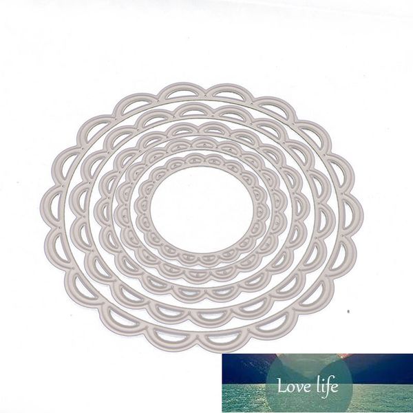 5Pcs-Set Lace Circle Cutting Dies Carbon steel Metal Cutting Dies Scrapbooking Decorative Paper Cards Template 10.9cm x 10.7cm