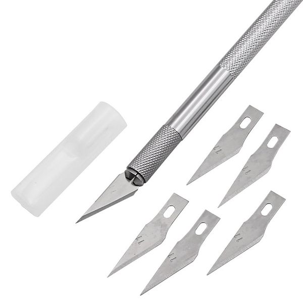 Carving Metal Scalpel Knife Kit Non-Slip Blades Mobile Phone PCB DIY Repair Hand Tools