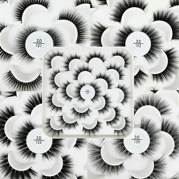 10 Pairs False Eyelashes Natural Long 3D Black Full Strip Lashes Wispy Thick Eyelash Extension Beauty Make up In Bulk