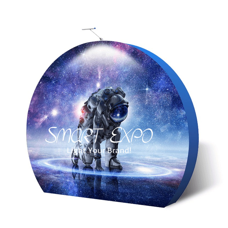 3D Moon Fabric Wall Advertising Display for Exhibition Show Store Ad Displaying with Single or Double Printed Pillowcase Graphic Portable Carry Bag