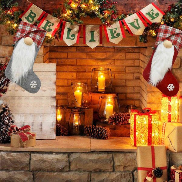 Decorative Supplies Christmas Socks Candy Bag Christmas 2021 Tree Pendant Christmas Socks Gift Bag