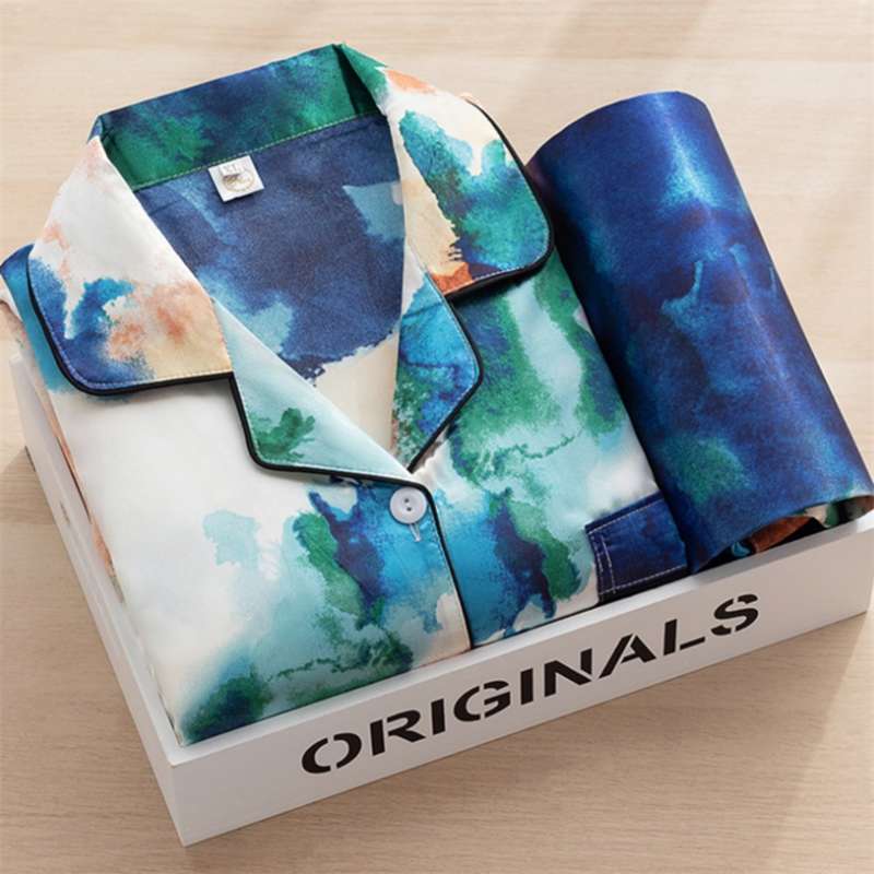 Silk pjs for Women&#039;s Satin Pyjama Pajama Set Long Sleeve Casual Sleepwear Nightwear Comfortable Animal Loungewear Satin M-5XL 210928