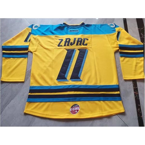 sjzl rare Hockey Jersey Men Youth women Vintage Toledo Walleye 11 Zajac High School Jerseys Size S-5XL custom any name or number