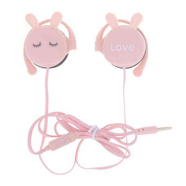 Cartoon Cute Rabbit Sport Earphone Wired Super Bass Noise Reduction 3.5mm Earbud with Built-in Microphone Hands Free