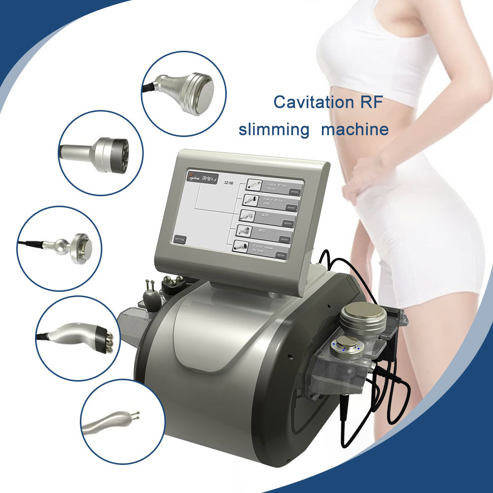 RU+5 Multipolar RF Vacuum Cavitation Slimming Machine 5 workheads for face lifting Skin Tightening Cellulite Reduction Weight Loss Beauty equipment