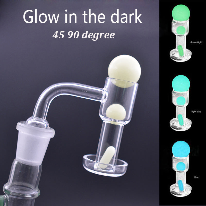 1PCS Smoking Accessories Terp Slurper Quartz Banger With glow in the dark Ruby Marble Pill For Dab Rig bong Beveled Edge Blender Nail