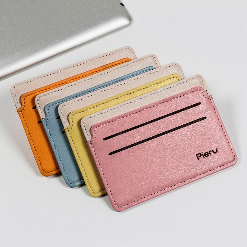 Card Holders Candy Color Package Ultra-thin Multi Slot Slim Case Wallet Women Men Business Cover Neutral Pu Holder