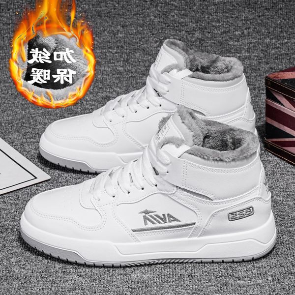 Shoes Winter Plush Warm Two Cotton Men&#039;s High Top Board Youth Cold Proof Leisure Sports