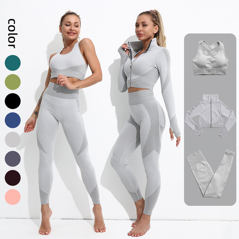 yoga outfits high waist pant Leggings Tracksuits coat women sportswear jacket yoga suits solid black sports gym wear legging elastic fitness lady gi