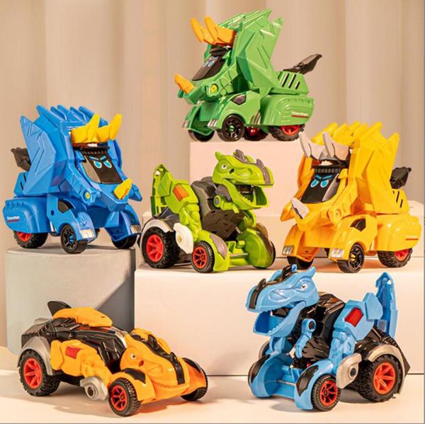 Novelty Games Toys Inertial impact deformation toy dinosaur car model crash changing car child boy Tyrannosaurus Rex chariot wholesale