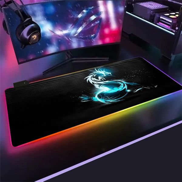 MSI Keyboard Desk RGB Large Pad Gamer Big Mouse Mat Computer Mousepad LED Backlight gamer mouse pad mat gift