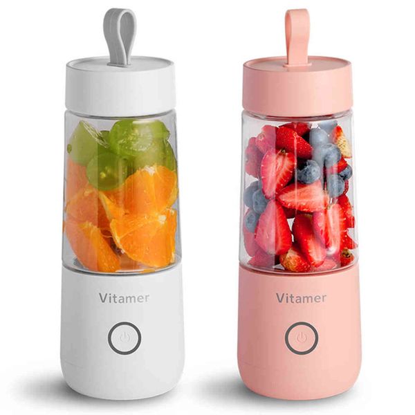 350ml Portable Juicer Electric USB Rechargeable Smoothie Blender Machine Mixer Mini Juice Maker Fast Food Processor Mobile Mixer H1103