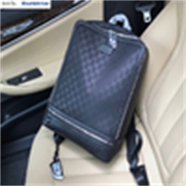 BAGS Brand Designer Luxury D75W 0T131-1 Classic BUSINESS Black Leather Trimmed Backpack MEN BACKPACKS FASHION TOTES WOMEN SHOWS OXIDIZED LEA