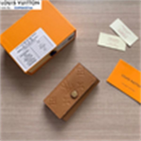 Real Card M62630 Embossed Key Case Brown Women Brand Leather Long Wallets Chain Wallet Pouches Key Designer Holders Phone Luxury Cases Purse