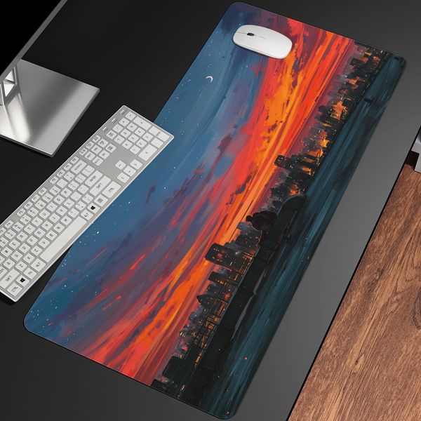 Anime Cute City Gaming Mouse HD Print Computer Gamer Lock Edge Mousepad XXL Keyboard PC Desk Pad Non-slip Rubber mouse pad