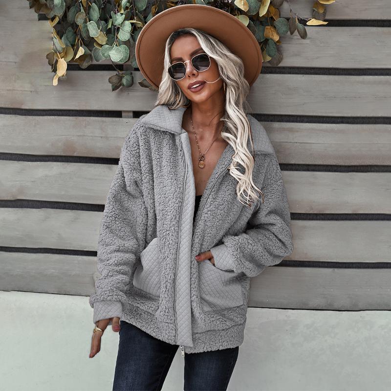 Women&#039;s Jackets Winter Casual For Women Long Sleeve Fuzzy Fleece Coat Faux Fur Shearling Shaggy Sherpa Warm Outerwear Top