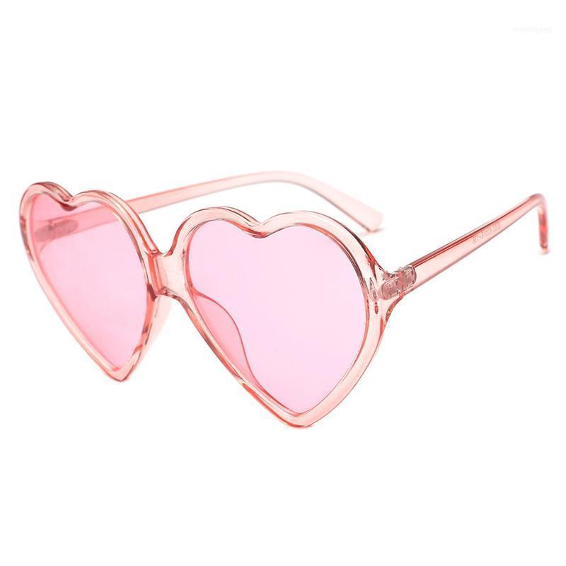 Sunglasses 90S Vintage Glasses Fashion Large Women Lady Girls Oversized Heart Shaped Retro Cute Love Eyewear(Pink)1