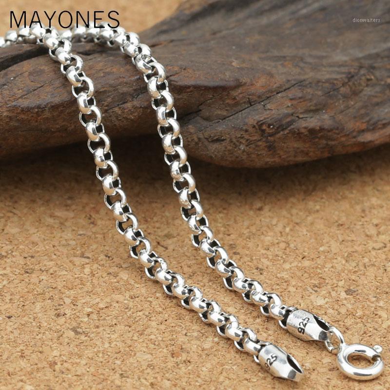 3mm 100% Real 925 Sterling Silver Chains Chokers Necklaces For Men Accessories 45-80cm Long Thai Silve Jewelry