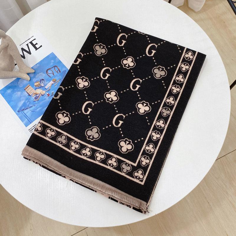 Scarves Luxury Winter Women Scarf Warm Pashmina Blanket Double Side Letter Print Shawl Wraps Female Cashmere Bandana Designer Foulard