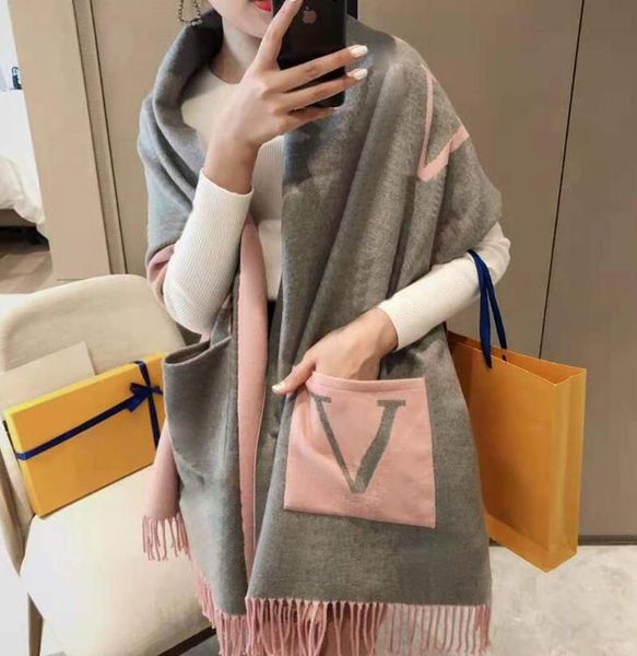 2024 Designer scarves Fashion Scarf with Geometric Patterns Winter Letters Print Cashmere Scarves for Women Warm Plaid Cotton Shawl Wraps Si