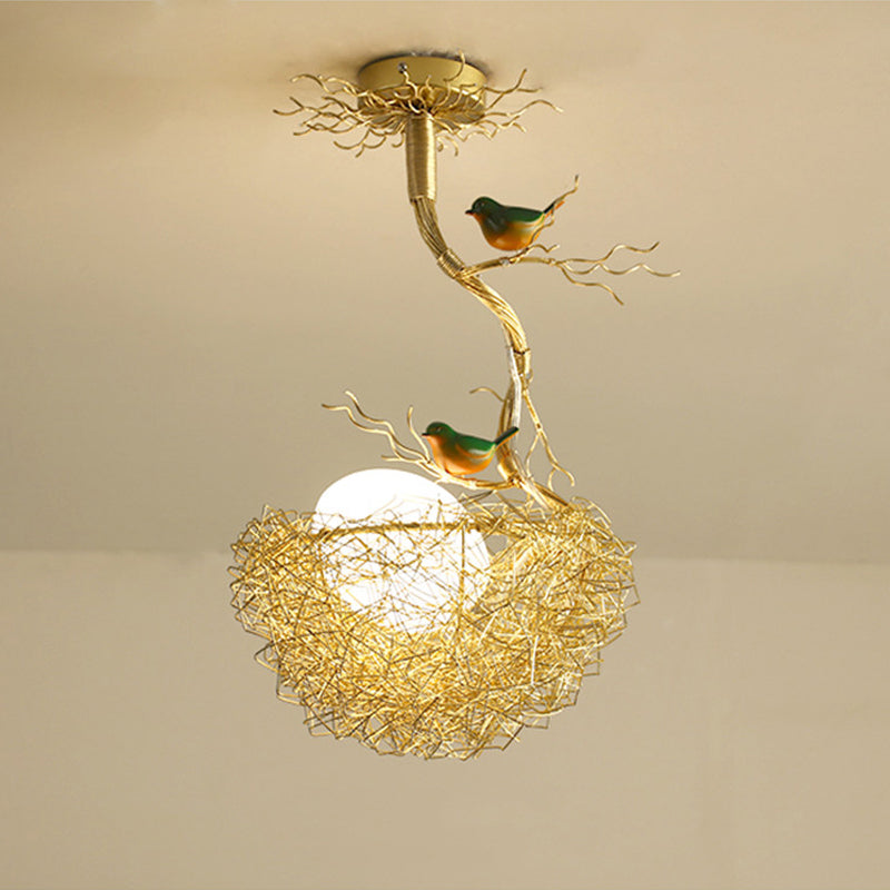Nordic Modern Design Bird&#039;S Nest Glass pendant lamps For Kitchen Dining Room Led Lamp Decor Suspended Luminaire