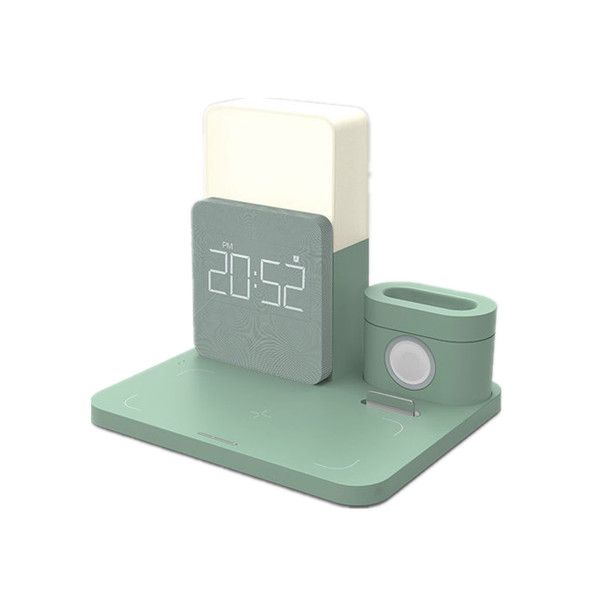 Cell Phone Mounts Holders mobile phone fast charging desktop Folding tripod stand Wireless charger 15W alarm clock night light desk lamp wat