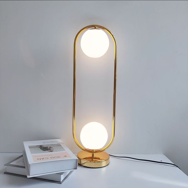 Chic Black Desk Lamp with Transparent Glass Globe - Contemporary Nordic Design for Living Spaces