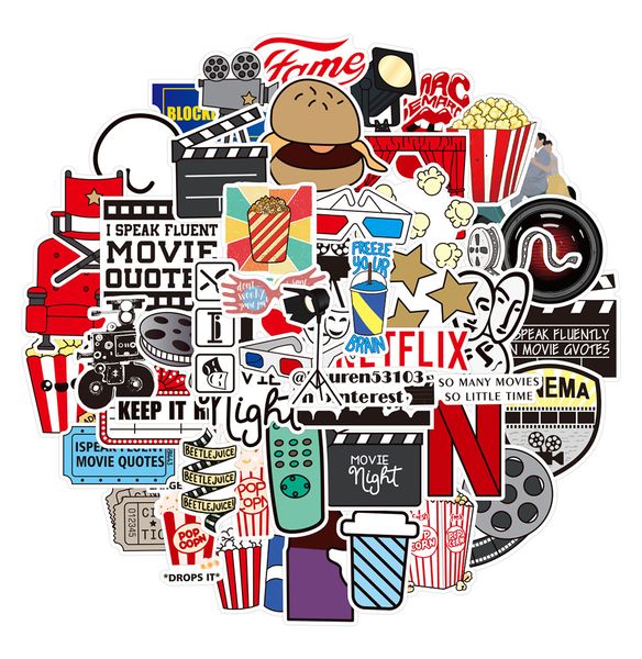 50pcs-set poster Small waterproof Skateboard stickers Movie Party leisure For notebook laptop bottle Helmet car sticker PVC Guitar Decals