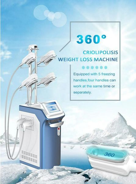 With double chin reduce 360Â° surrounding freeze CRYO slimming cellulite reduce 5 Handles Freezing Fat Cryolipolysis Shaping Weight Loss Body