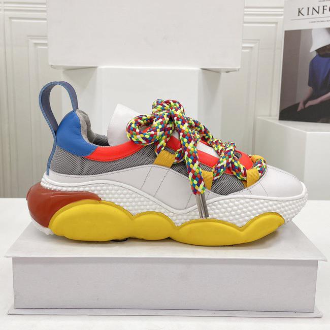 Bubble Bear Casual Shoes Womens Extra Long Laces Height Increase Cute Lovely Foam Walking Shoe Luxurys Designers Light Yellow Thick Sole With Box 35