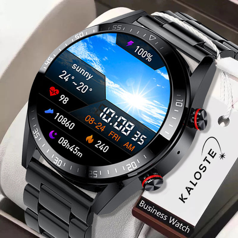New 454*454 Screen Smart Watch Always Display The Time Bluetooth Call Local Music Smartwatch For Mens Android TWS Earphones