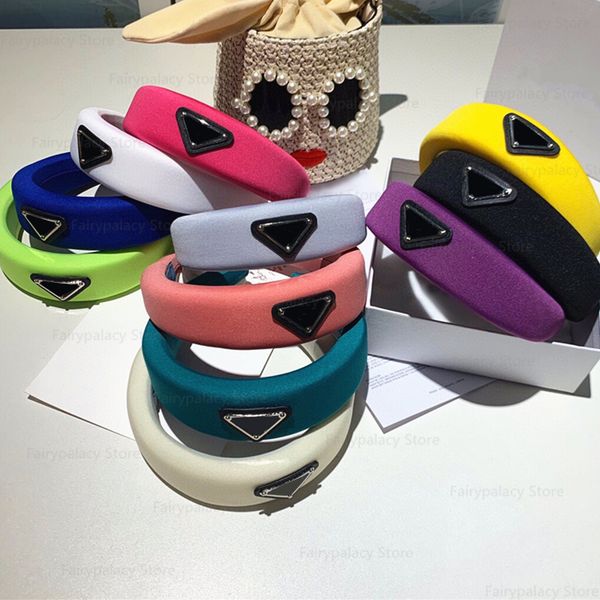 Bandas da cabeça de esponja de luxo 20 cores vibrantes designer letra P Bandas de cabeça para fitness feminina fitness fitness helish hair a