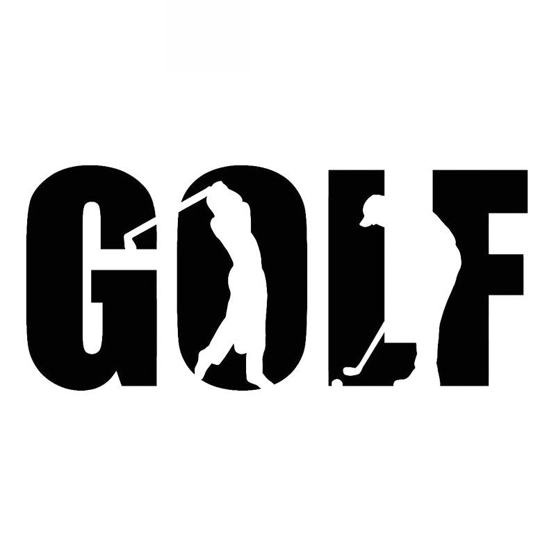 Car Sticker Golf Word Golfer Sports Fashion Sticker Decals Car Shape Decoration Decals Waterproof Black-white,18cm*8cm