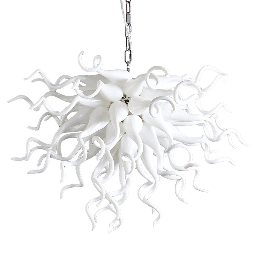 Art Hand Blown Glass Chandelier Lamp Flush Mounted Fixture LED Bulbs DIY Chandeliers Lighting for Living Room Home Decor