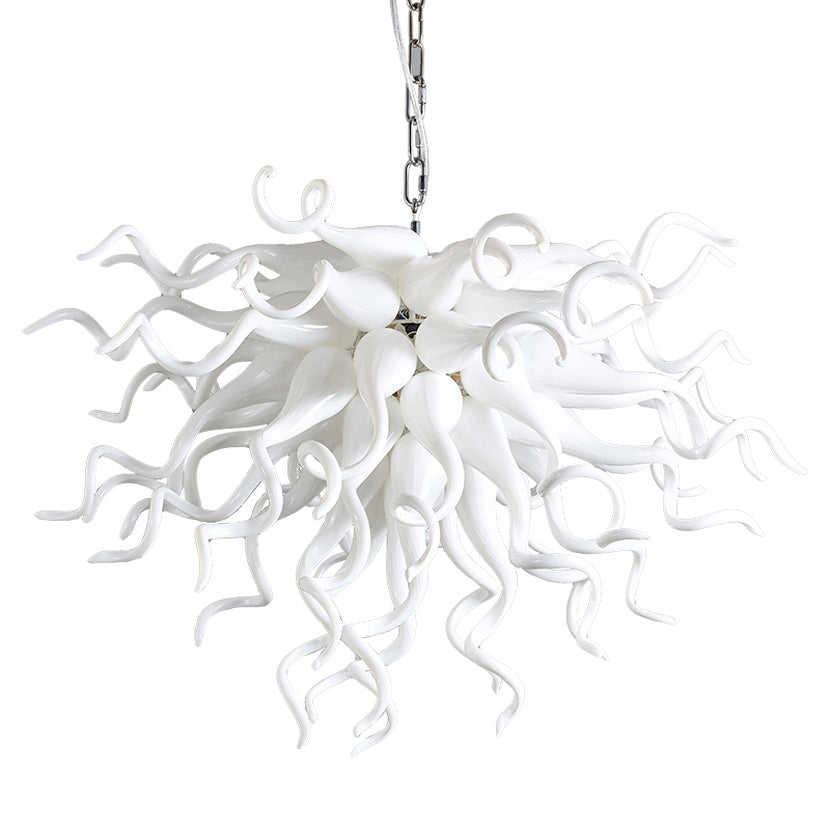 European Hand Blown Glass Chandelier Lamp Flush Mounted Fixture LED Bulbs DIY Chandeliers Lighting for Living Room Home Decor