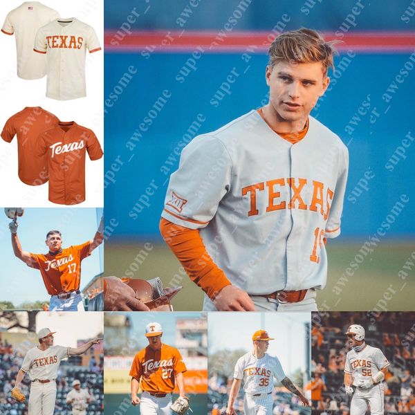 Texas Longhorns Baseball Jersey Eric Kennedy Silas Ardoin Douglas Hodo Iii Trey Faltine Ivan Melendez Mitchell Daly Austin Todd