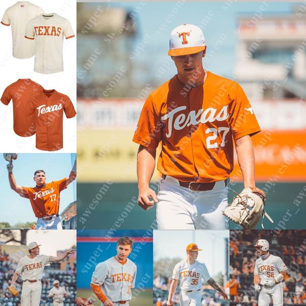 Texas Longhorns Baseball Jersey Ivan Melendez Cam Williams Douglas Hodo III Zach Zubia Silas Ardoin Eric Kennedy Trey Faltine Mike Antico Mi