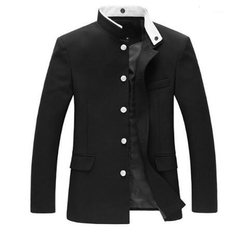 Men&#039;s Suits & Blazers Tang Men Black Slim Tunic Jacket Single Breasted Blazer Japanese School Uniform Gakuran College Coat1 SL0X