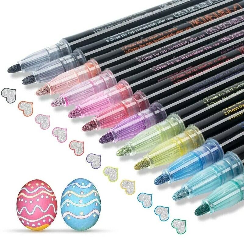8-12 Colors Outline Pen Set Card Writing Drawing Double Line Highlighter Marker Pens DIY Writing Supplies