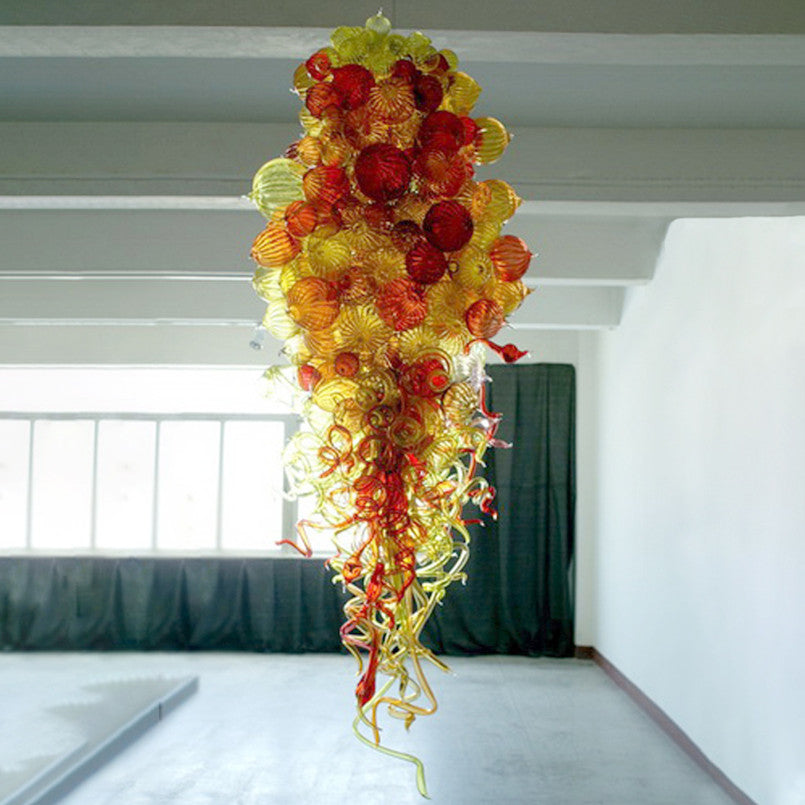 Modern Led Chandeliers Colorful Lamps Blown Glass Chandelier Light Art Chain Pendant Lighting for Store Villa Office Restaurant Living Room Furnitur