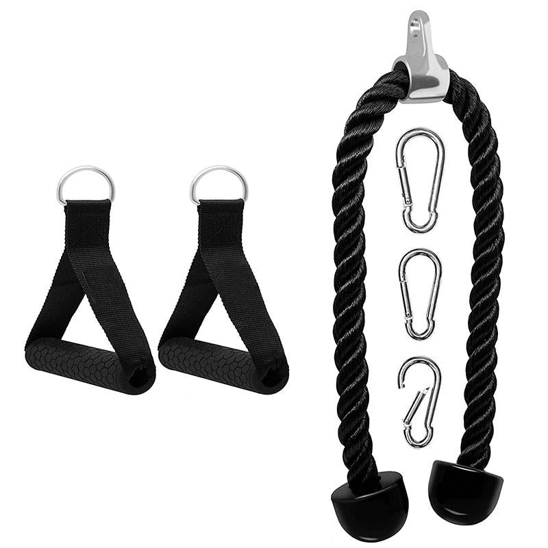 Fitness Diy Tricep Rope Push Pull Down Cord Cable Machine Attachment For Bodybuilding Exercise Body Workout Home Gym Equipment Accessories