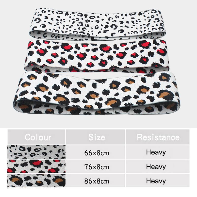 3Pcs Hip Resistance Bands Booty Leg Exercise Leopard Print Elastic For Fitness Gym Yoga Stretching Training Equipment