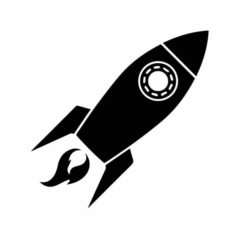 Cute Little Rocket Car Decals, Exquisite Car Window Decoration, Personalized Waterproof Decals, , 15cm*15cm