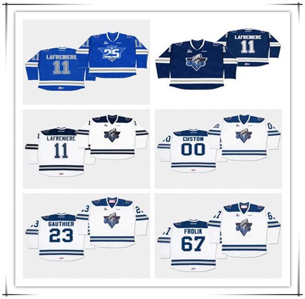 Custom CHL Men Hockey Rimouski Oceanic Jersey Alexis Lafreniere Frederik Gauthier Michael Frolik Sidney Crosby Cedric Pare Dmitry Zavgorodni