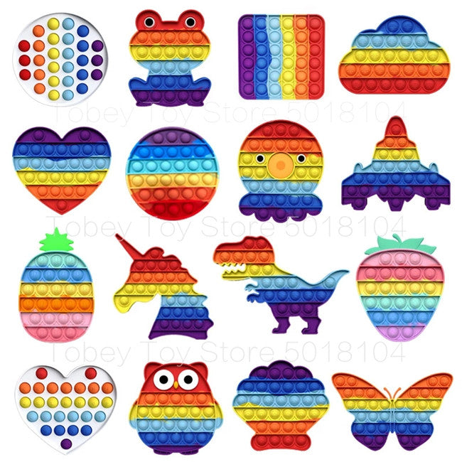 tie-dye Color Fidget Toys Sensory Push Bubble Autism Special Needs Anxiety Stress Reliever for Students Office Workers